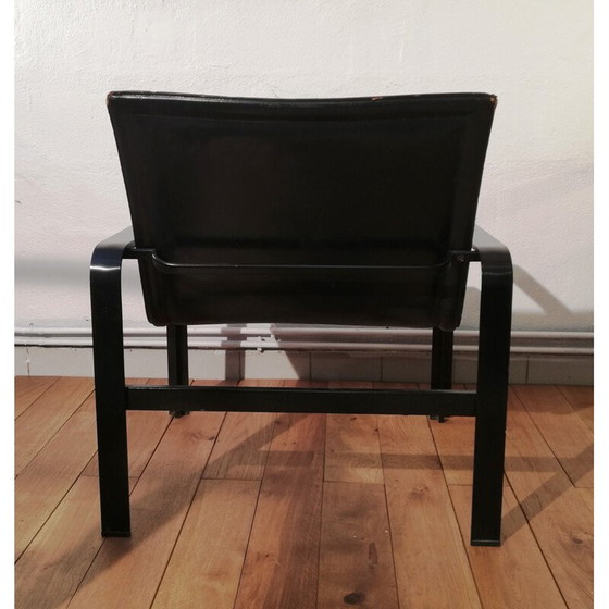 Image 1 of Vintage black leather armchair