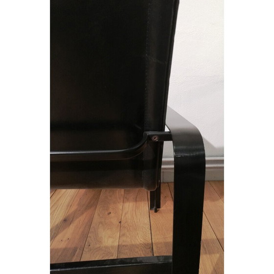Image 1 of Vintage black leather armchair