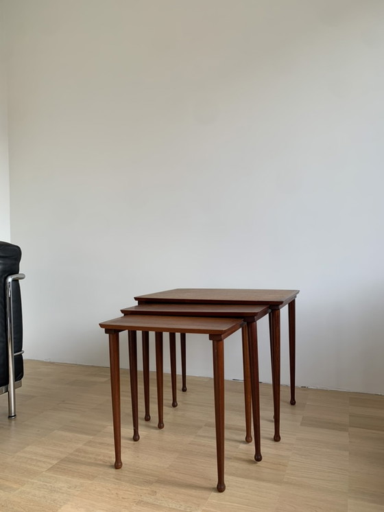 Image 1 of 3x Danish Teak Nesting Tables