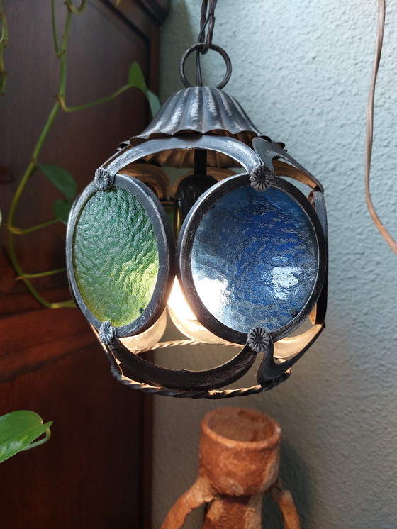 Image 1 of Vintage stained glass lamp