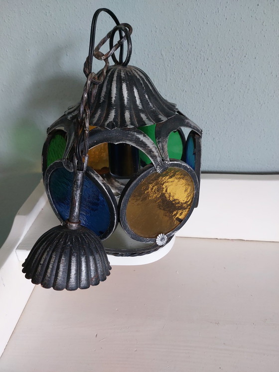 Image 1 of Vintage stained glass lamp