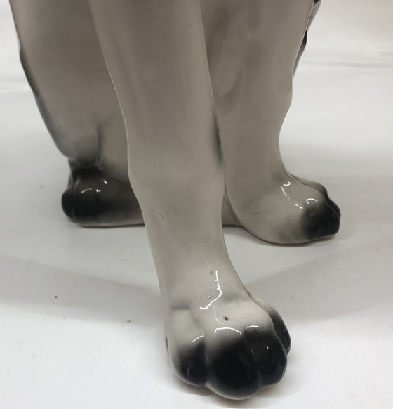 Image 1 of Ceramic black spotted white dog