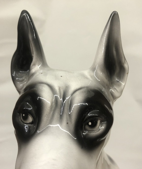 Image 1 of Ceramic black spotted white dog