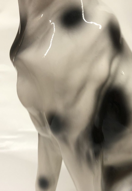 Image 1 of Ceramic black spotted white dog