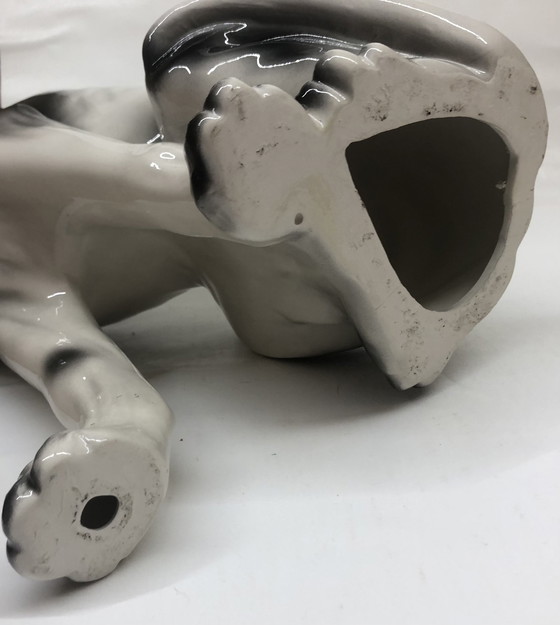 Image 1 of Ceramic black spotted white dog