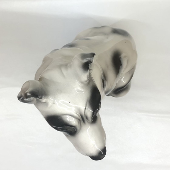 Image 1 of Ceramic black spotted white dog