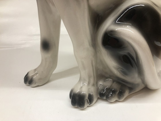 Image 1 of Ceramic black spotted white dog