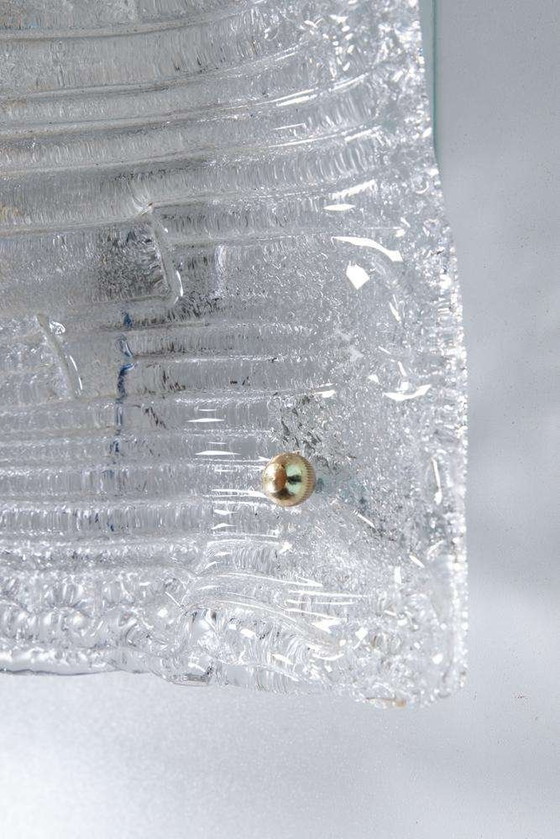 Image 1 of Lampada da soffitto in vetro curvo in stile spaziale, lampada da parete in vetro vintage