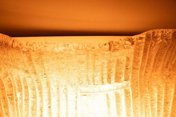 Image 1 of Lampada da soffitto in vetro curvo in stile spaziale, lampada da parete in vetro vintage