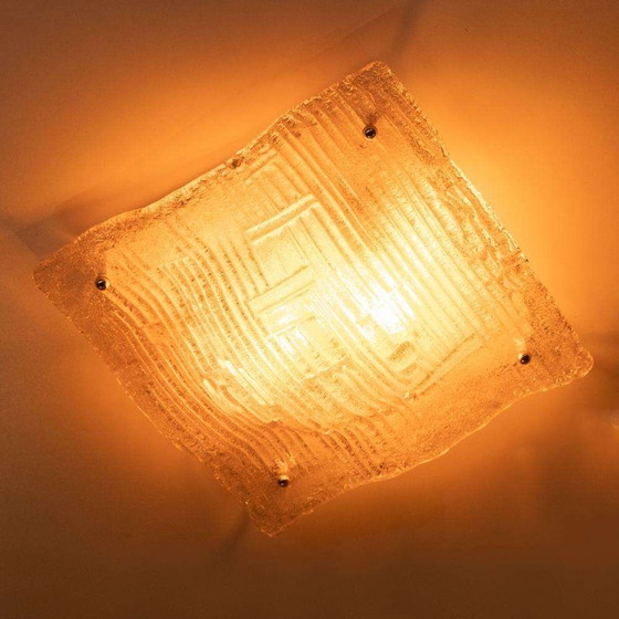 Image 1 of Lampada da soffitto in vetro curvo in stile spaziale, lampada da parete in vetro vintage