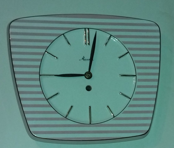 Image 1 of Watch Design Mauthe Ceramic Wall Clock 1950s