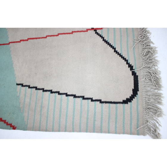 Image 1 of Vintage geometric carpet in wool 1950s