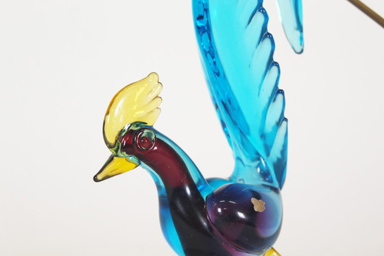 Image 1 of 1X Hand Made Murano Glass Pheasant Table Lamp