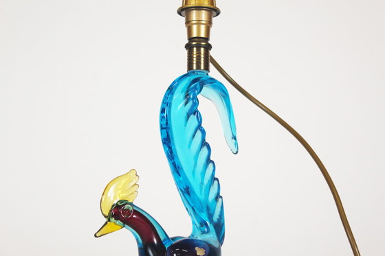 Image 1 of 1X Hand Made Murano Glass Pheasant Table Lamp