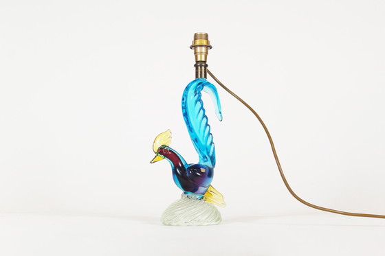 Image 1 of 1X Hand Made Murano Glass Pheasant Table Lamp