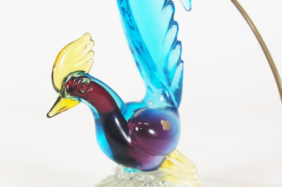 Image 1 of 1X Hand Made Murano Glass Pheasant Table Lamp