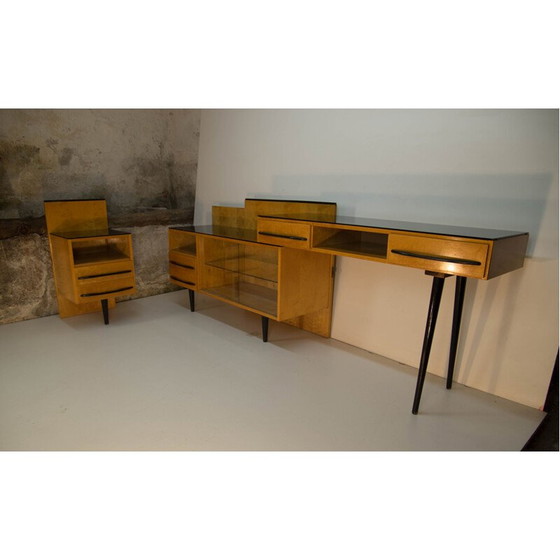 Image 1 of Set of vintage Table, Night Stand and Chest of Drawers Modular  by M. Pozar, 1960s