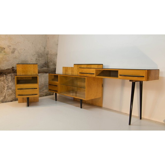 Image 1 of Set of vintage Table, Night Stand and Chest of Drawers Modular  by M. Pozar, 1960s