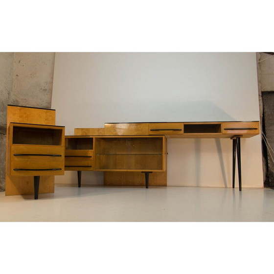 Image 1 of Set of vintage Table, Night Stand and Chest of Drawers Modular  by M. Pozar, 1960s