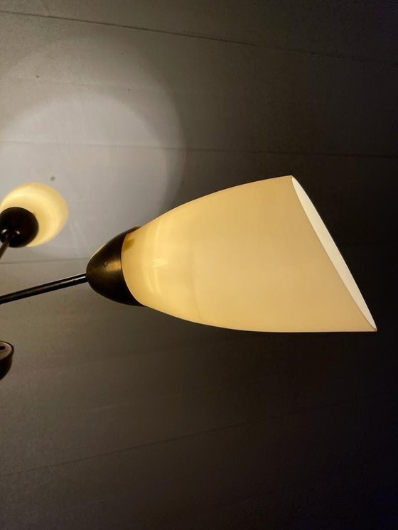 Image 1 of Beautiful Sputnik chandelier - brass/milk glass