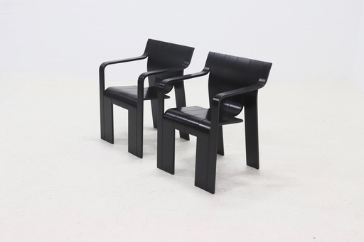 2 x Gijs Bakker for Castelijn Strip Dining Chair