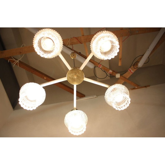 Image 1 of Lampadario in vetro vintage di Kamenicky Senov, Cecoslovacchia 1970