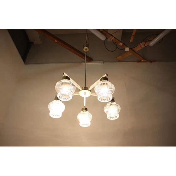 Image 1 of Lampadario in vetro vintage di Kamenicky Senov, Cecoslovacchia 1970