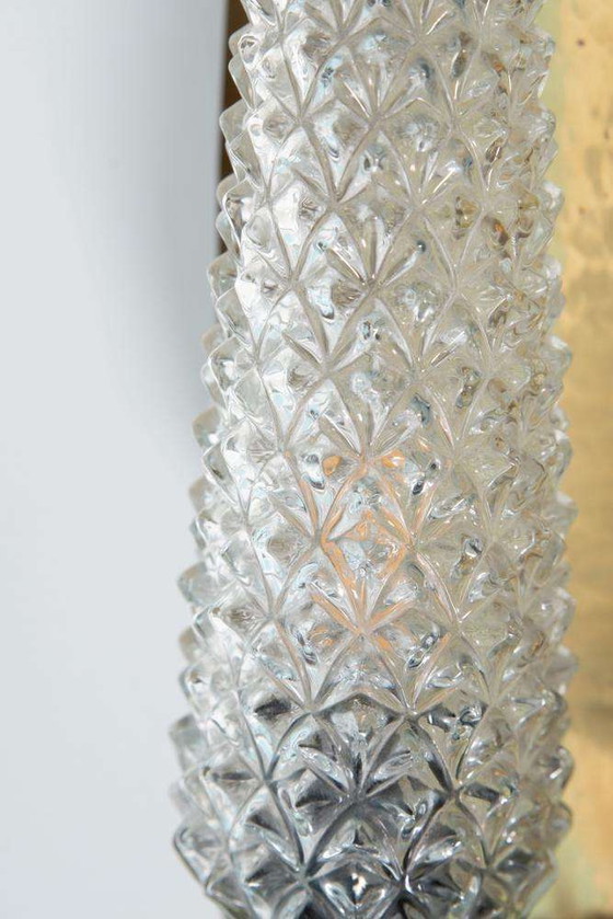 Image 1 of Vintage Brass 1960s glass wall lamp, midcentury light