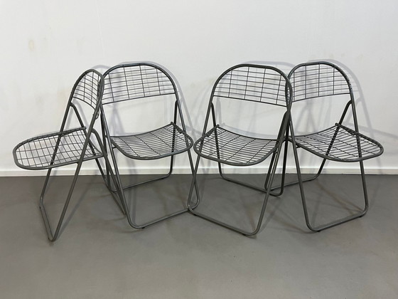 Image 1 of 4 gray Niels Gammelgaard Ikea Wire Steel Folding chairs 80 "s