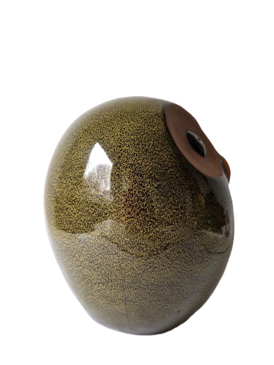 Image 1 of Large Spherical Ceramic Owl - 22 Cm