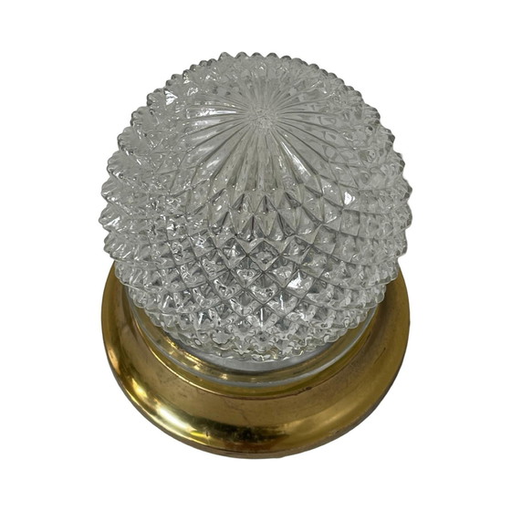 Image 1 of Ca. 1970'S Pressed Glass Wall / Ceiling Fixture