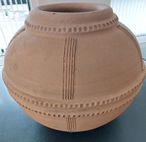 Large Round Terracotta Pot Handcrafted