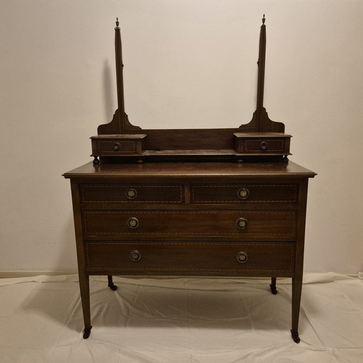 Regency Dressing Table Dresser Mahogany With Mirror