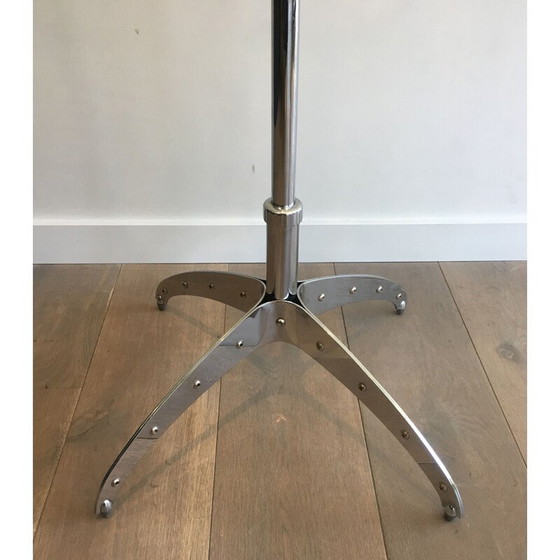 Image 1 of Vintage Riveted Chrome Coat Rack, 1980