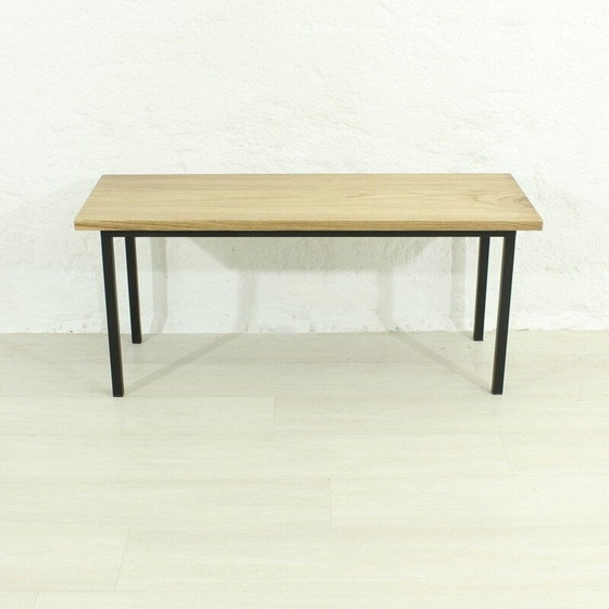 Image 1 of Vintage bench massive oak, metal 1960s