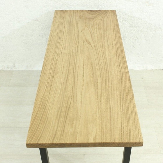 Image 1 of Vintage bench massive oak, metal 1960s