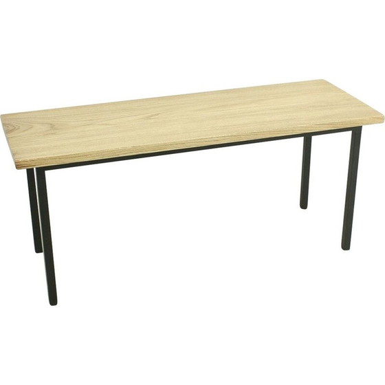 Image 1 of Vintage bench massive oak, metal 1960s