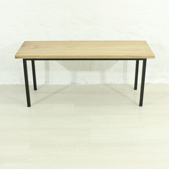 Image 1 of Vintage bench massive oak, metal 1960s