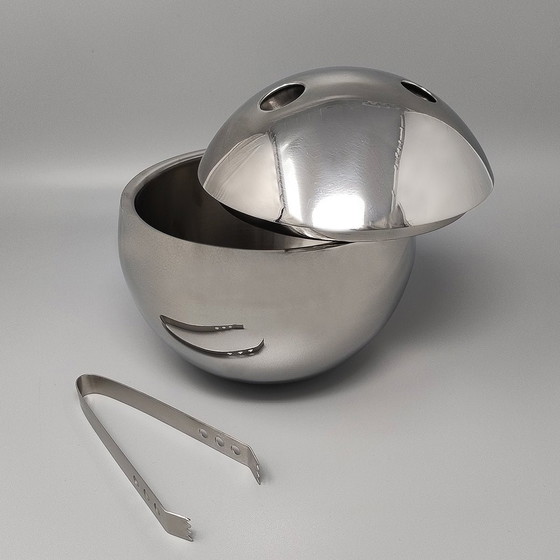 Image 1 of 1970S Gorgeous "Bowling" Cocktail Shaker With Ice Bucket Tauma By Guzzini. Made In Italy