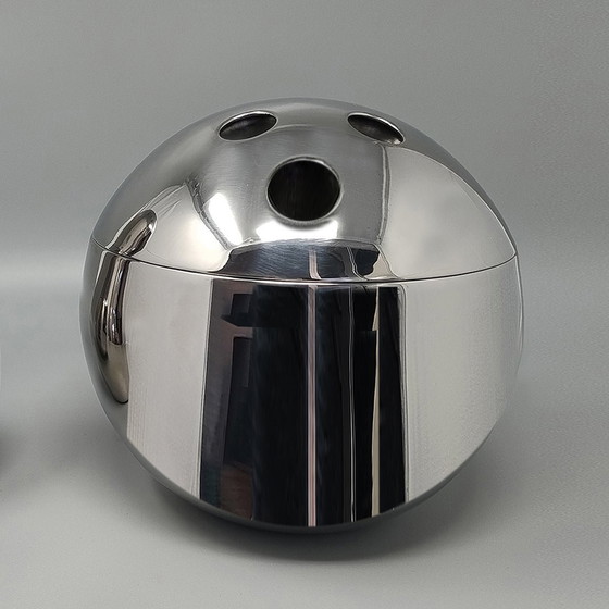 Image 1 of 1970S Gorgeous "Bowling" Cocktail Shaker With Ice Bucket Tauma By Guzzini. Made In Italy