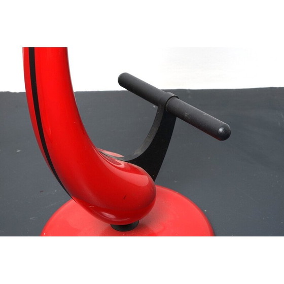 Image 1 of Pair of vintage industrial metal stools with bicycle saddle, Germany 1980