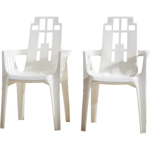 Vintage "Boston" plastic armchairs by Pierre Paulin for Henry Massonnet, 1980
