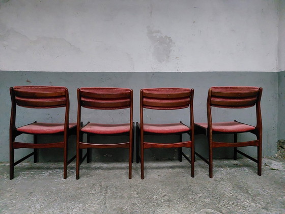 Image 1 of 4 X Mid-Century Rosewood Erik Buch Dining Chairs