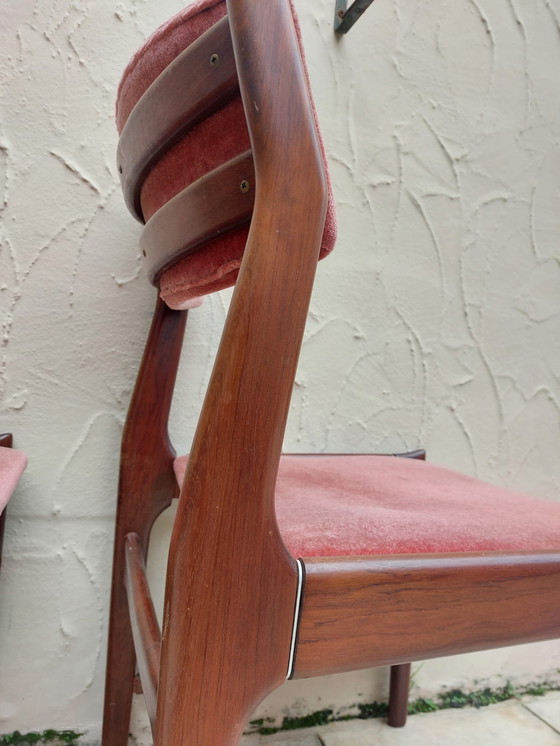 Image 1 of 4 X Mid-Century Rosewood Erik Buch Dining Chairs