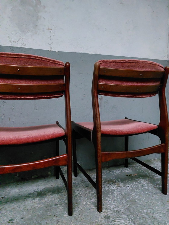 Image 1 of 4 X Mid-Century Rosewood Erik Buch Dining Chairs