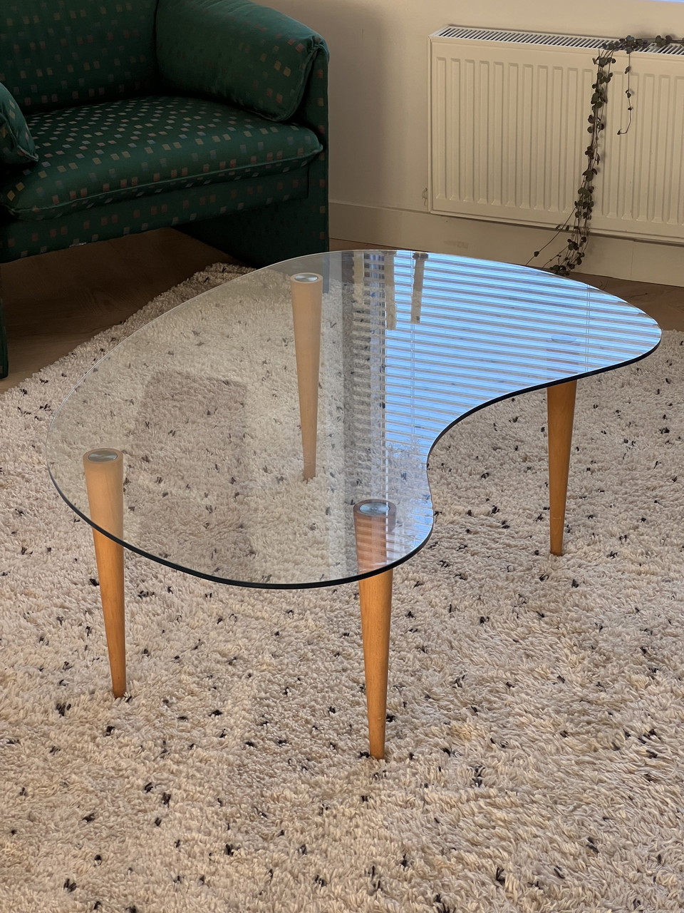 Vintage Italian Kidney Shaped Glass Coffee Table 250 Whoppah