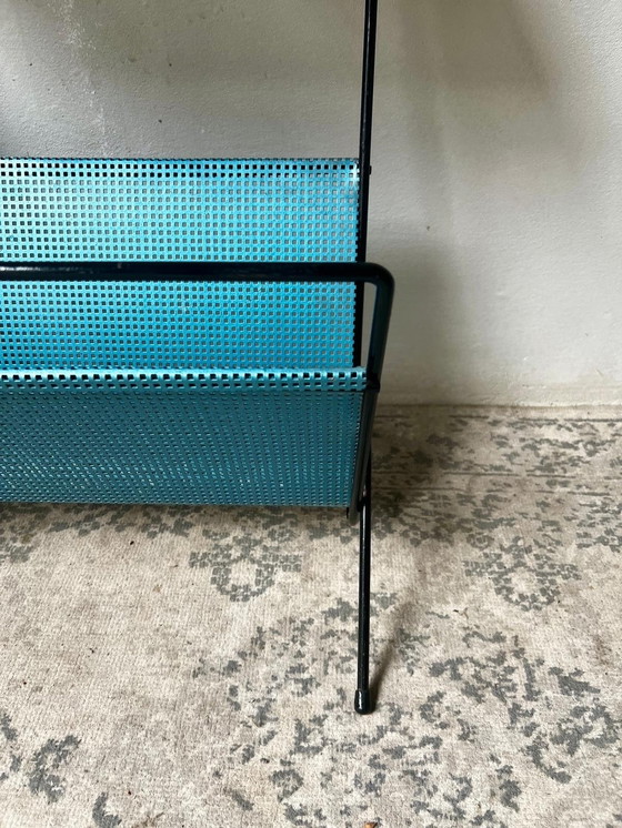 Image 1 of 1970s Pilastro Lectern Tray Side Table Metal Black Blue