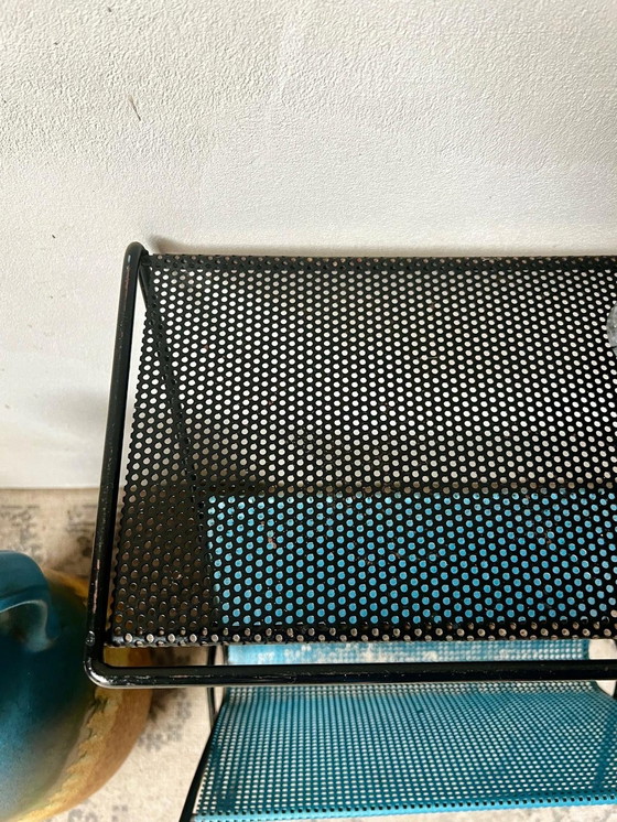 Image 1 of 1970s Pilastro Lectern Tray Side Table Metal Black Blue