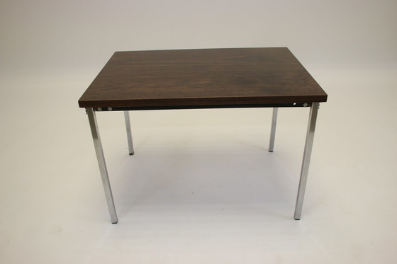 Image 1 of Side table rosewood veneer with chrome legs