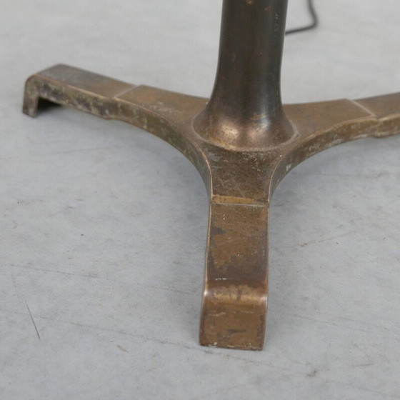 Image 1 of Lampada da terra vintage in legno e ottone, Francia 1950